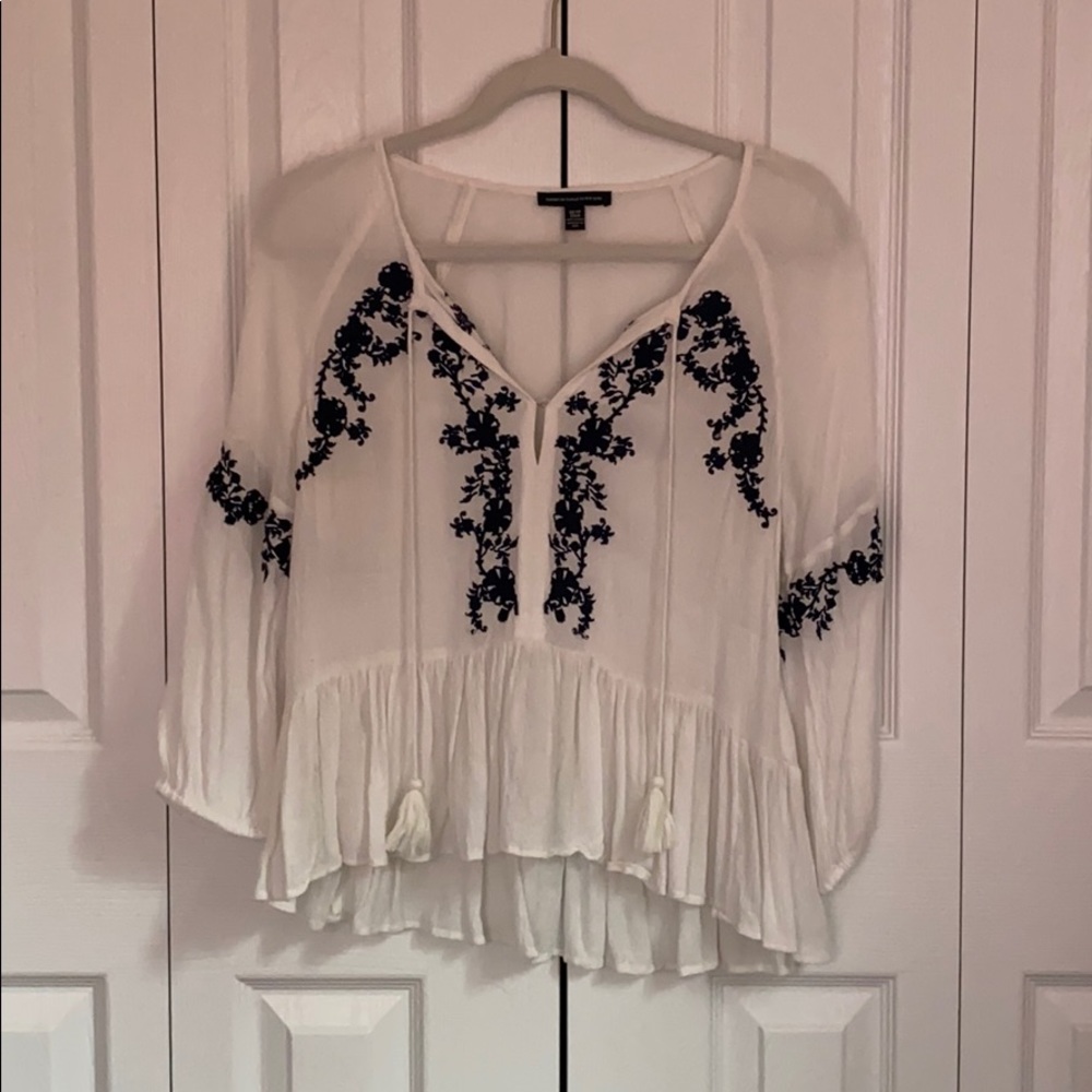 AEO Peplum Shirt with Embroidery